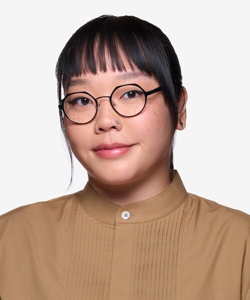 Jet Black Gold Carbon-fiberEyeglass Frames for Women from EyeBuyDirect