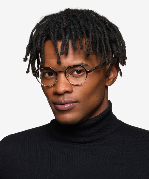 Jet Shiny Gold Black Carbon-fiberEyeglass Frames for Men from EyeBuyDirect