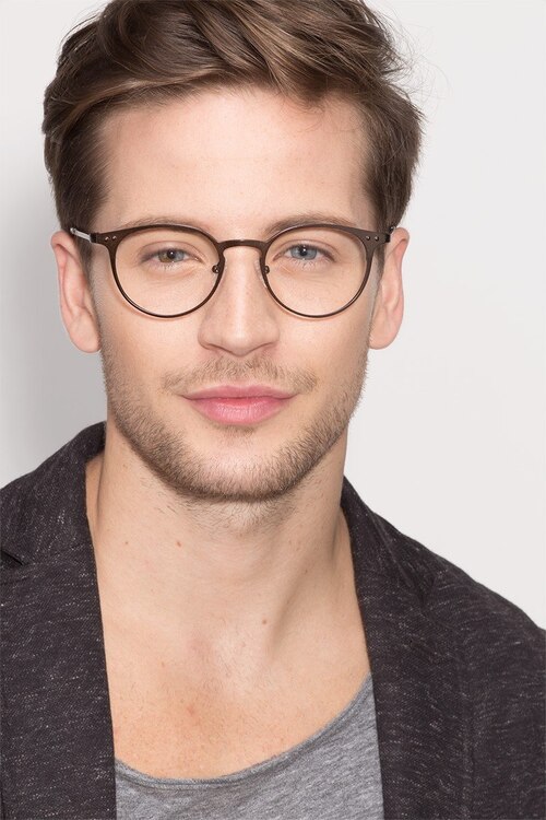 Thin Line Coffee MetalEyeglass Frames for Men from EyeBuyDirect