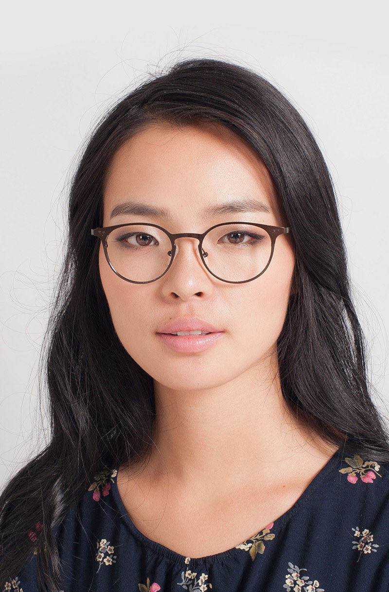 Thin Line Round Coffee Full Rim Eyeglasses Eyebuydirect Canada