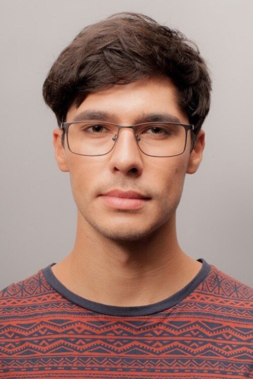 Clinton Gunmetal & Black MetalEyeglass Frames for Men from EyeBuyDirect