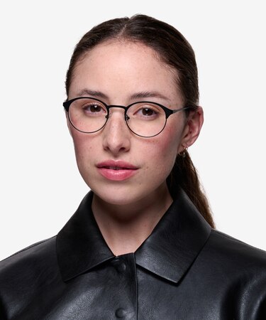 Black Little Time -  Classic Metal Eyeglasses