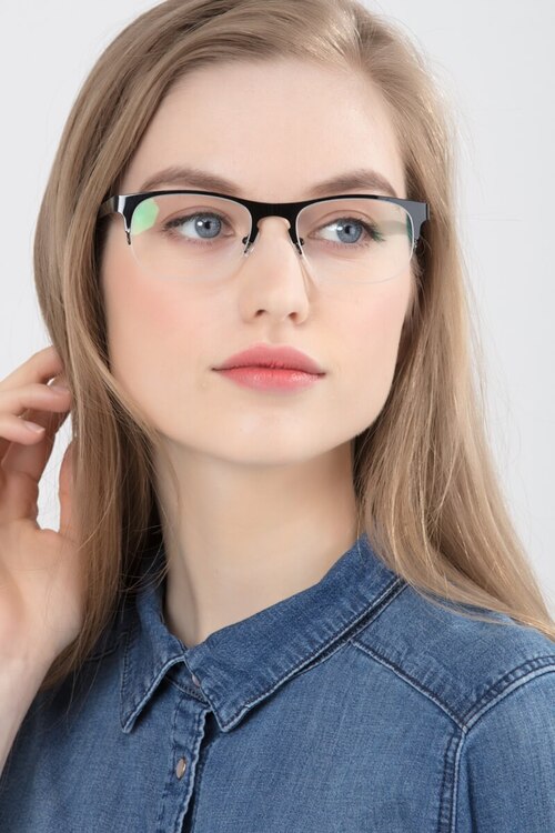 Farley Black MetalEyeglass Frames for Women from EyeBuyDirect