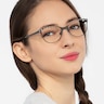 Deco Black Gray MetalEyeglass Frames for Men from EyeBuyDirect