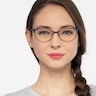 Deco Gunmetal Green MétalMontures de lunettes de vue pour Femmes d'EyeBuyDirect
