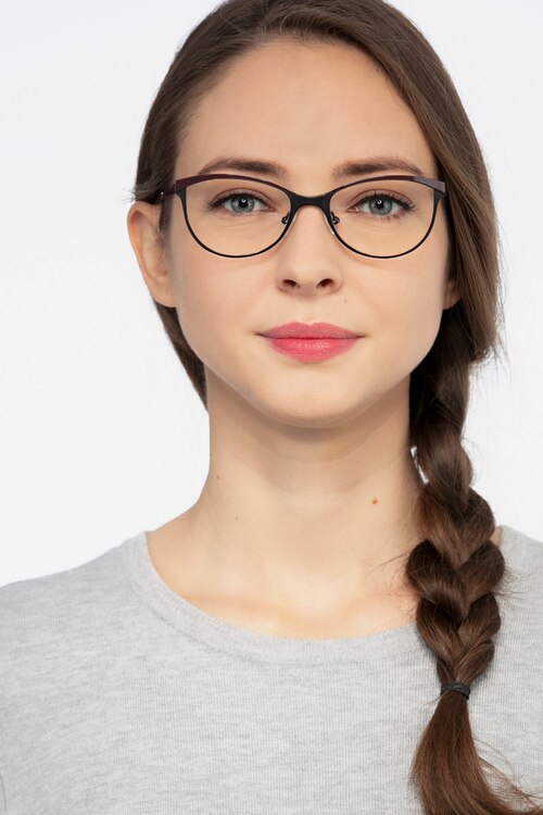 Deco Black Red MetalEyeglass Frames for Women from EyeBuyDirect