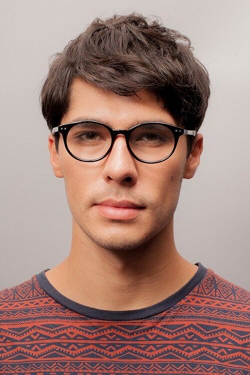 Saratov Black AcetateEyeglass Frames for Men from EyeBuyDirect