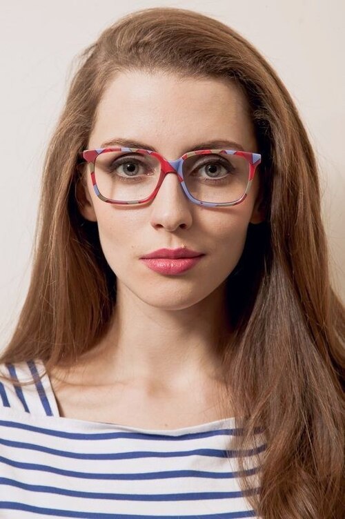 Tara Red & Purple AcetateEyeglass Frames for Women from EyeBuyDirect