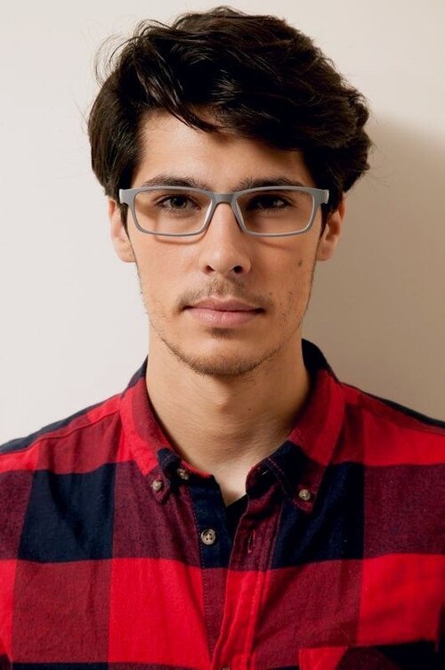 Madras Grey & White PlastiqueMontures de lunettes de vue pour Hommes d'EyeBuyDirect