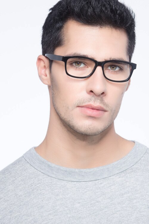 Kyle Noir AcétateMontures de lunettes de vue pour Hommes d'EyeBuyDirect