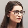 Sahara Myrtle Brown & Strip Wood-textureEyeglass Frames for Women from EyeBuyDirect