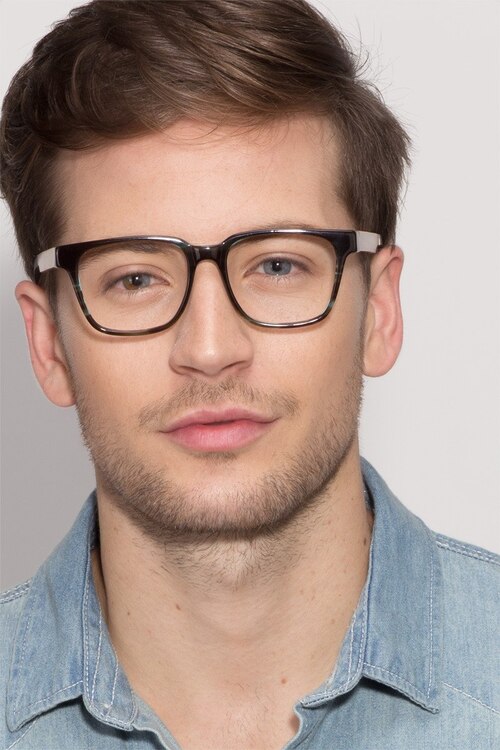 Belmont Café Wood-textureMontures de lunettes de vue pour Hommes d'EyeBuyDirect