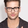 Oxford Black Wood-textureEyeglass Frames for Men from EyeBuyDirect