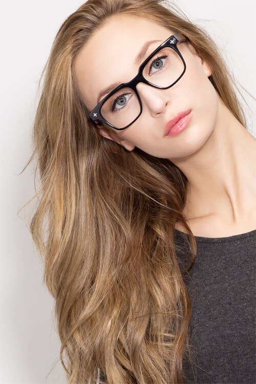 Oxford Black Wood-textureEyeglass Frames for Women from EyeBuyDirect