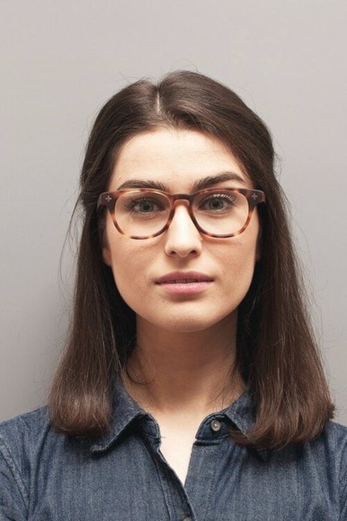 Hopper Brown & Tortoise Wood-textureMontures de lunettes de vue pour Femmes d'EyeBuyDirect