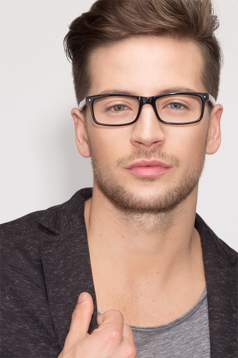 black frame glasses male