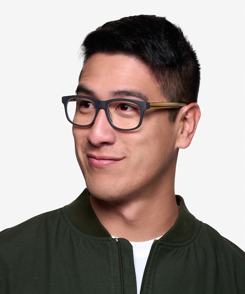White Pine Black AcetateEyeglass Frames for Men from EyeBuyDirect