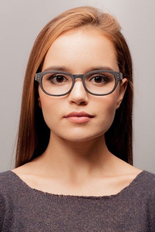 Mulberry Black Wood-textureEyeglass Frames for Women from EyeBuyDirect