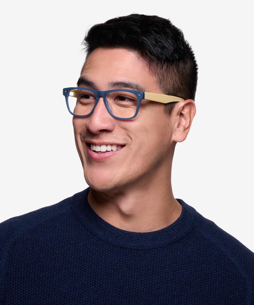 men's blue eyeglass frames