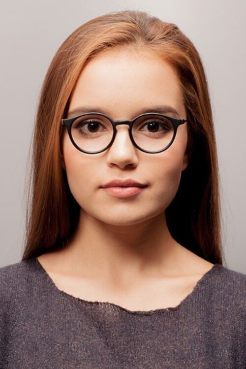 Columbia Matte Black AcétateMontures de lunettes de vue pour Femmes d'EyeBuyDirect