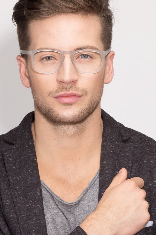 Rhode Island Matte Gray AcetateEyeglass Frames for Men from EyeBuyDirect
