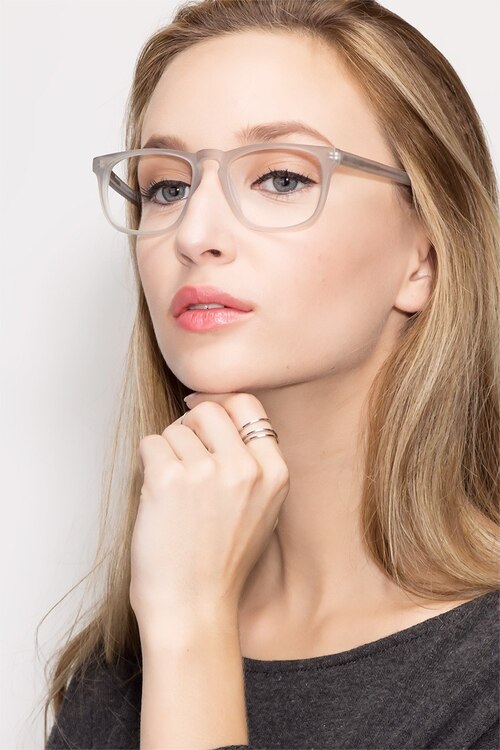 Rhode Island Matte Gray AcetateEyeglass Frames for Women from EyeBuyDirect