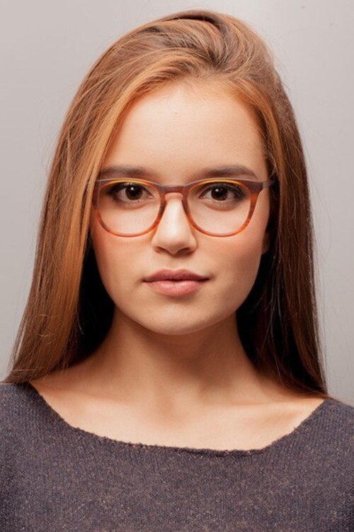 Providence Brown & Striped AcetateEyeglass Frames for Women from EyeBuyDirect