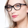Mia Farrow Black AcetateEyeglass Frames for Women from EyeBuyDirect