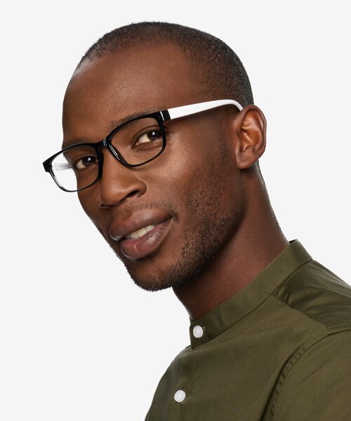 Robbie Black & White PlasticEyeglass Frames for Men from EyeBuyDirect