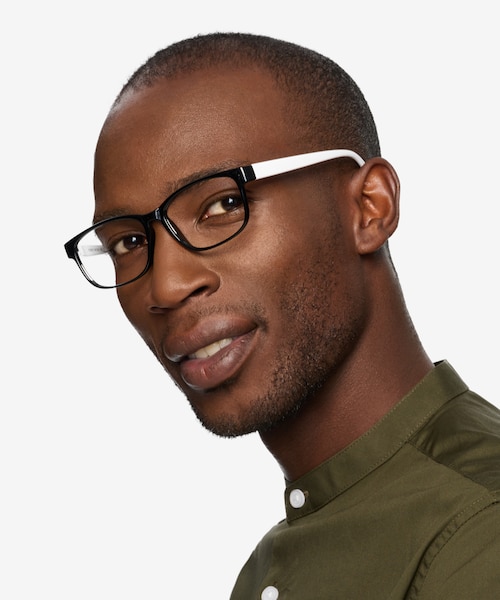 Robbie Black & White PlasticEyeglass Frames for Men from EyeBuyDirect