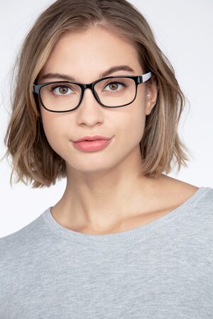Black/White Robbie -  Lightweight Plastic Eyeglasses