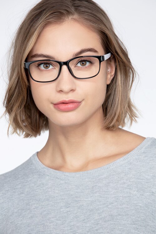 Robbie Black & White PlasticEyeglass Frames for Women from EyeBuyDirect