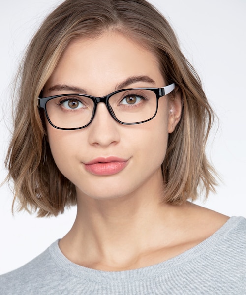 Robbie Black & White PlasticEyeglass Frames for Women from EyeBuyDirect