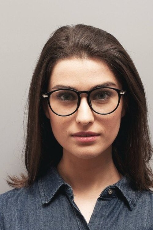 Daphne Black Plastic-metalEyeglass Frames for Women from EyeBuyDirect