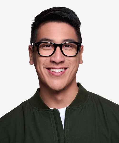 Atlee Black PlasticEyeglass Frames for Men from EyeBuyDirect
