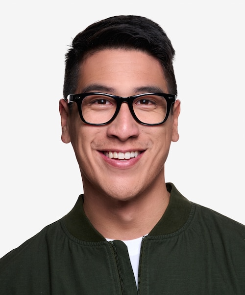 Atlee Black PlasticEyeglass Frames for Men from EyeBuyDirect