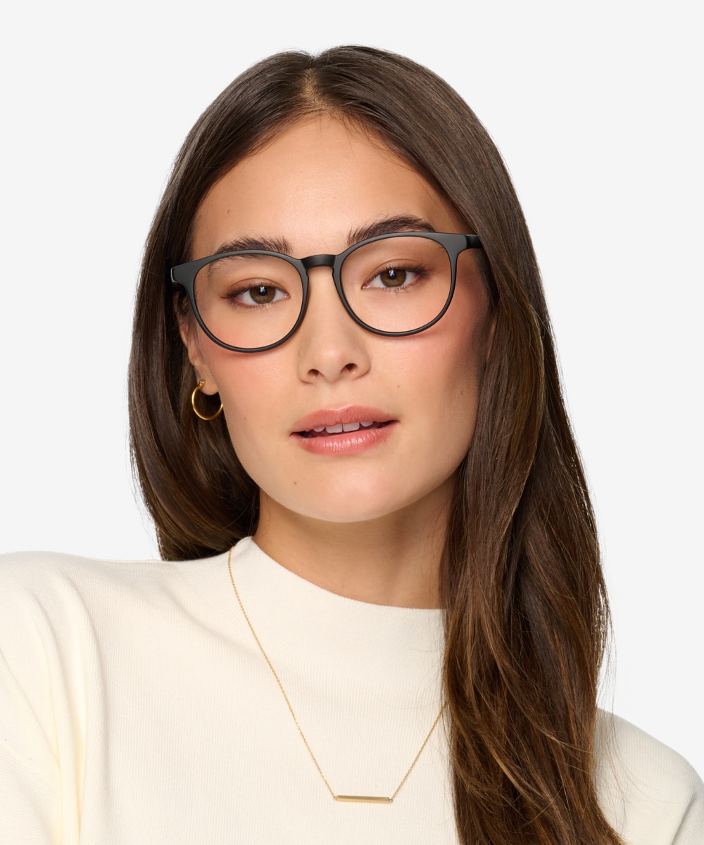 Round black best sale prescription glasses