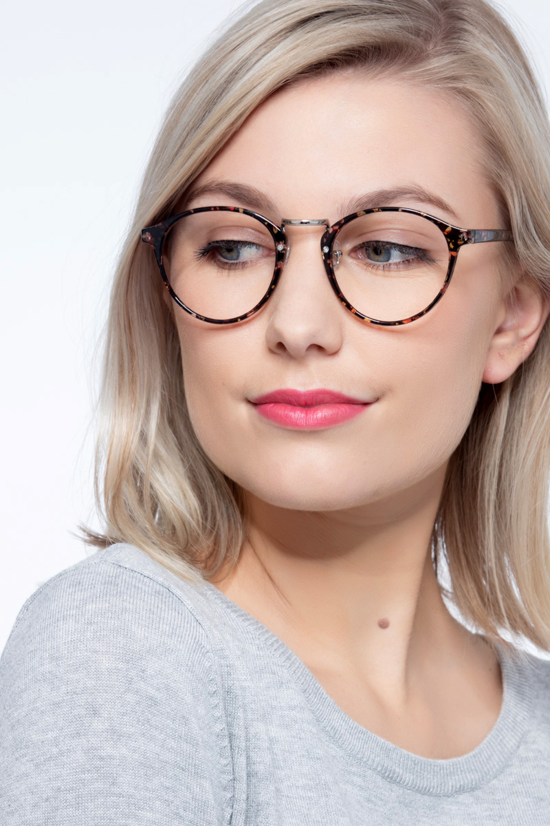 Chillax Round Red & Floral Full Rim Eyeglasses | Eyebuydirect