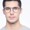 Chillax Matte Black & Silver MetalEyeglass Frames for Men from EyeBuyDirect