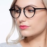 Chillax Matte Black & Silver MetalEyeglass Frames for Women from EyeBuyDirect