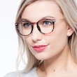 Muse Blue Floral Plastic, MetalEyeglass Frames for Women from EyeBuyDirect