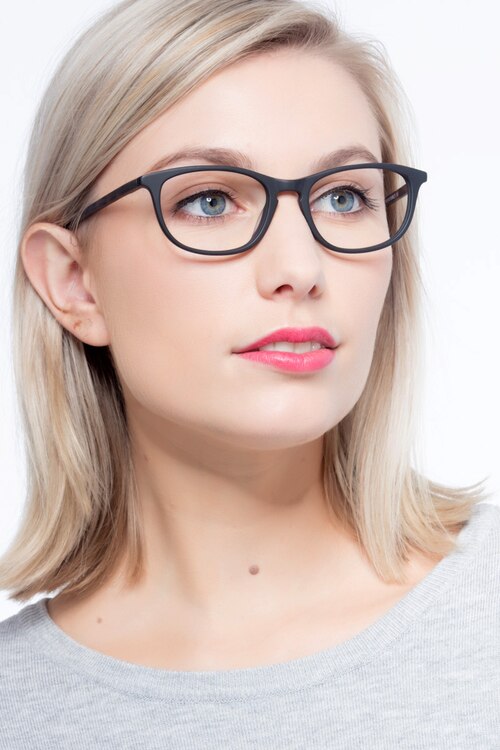 Valentin Matte Black AcetateEyeglass Frames for Women from EyeBuyDirect