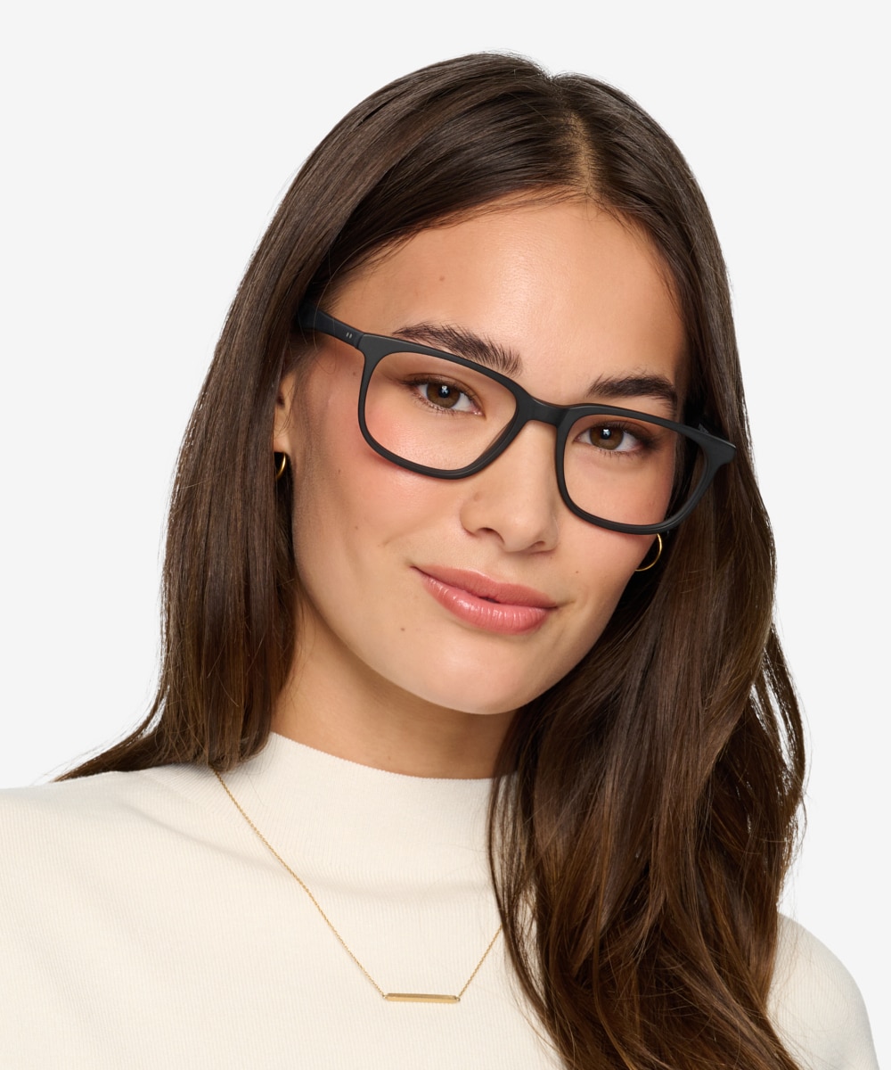 Bristol Rectangle Matte Black Full Rim Eyeglasses Eyebuydirect Canada