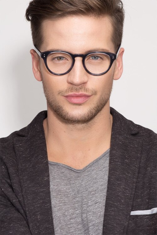 Twist Navy AcetateEyeglass Frames for Men from EyeBuyDirect