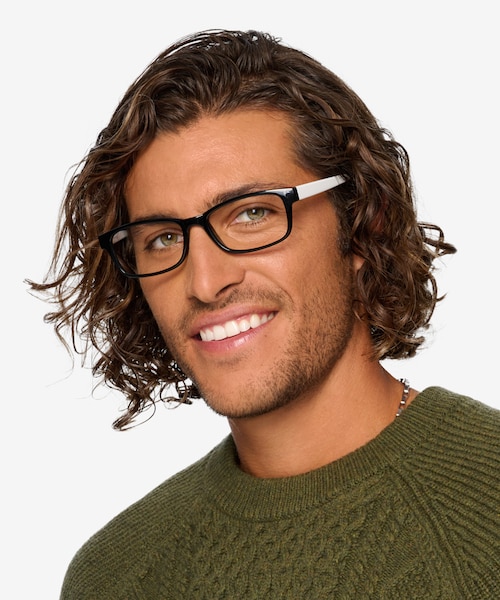 Danny Black & White PlasticEyeglass Frames for Men from EyeBuyDirect