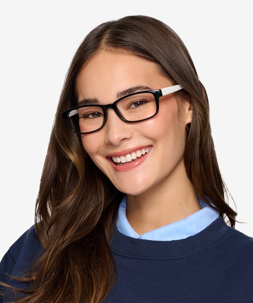 Danny Black & White PlasticEyeglass Frames for Women from EyeBuyDirect