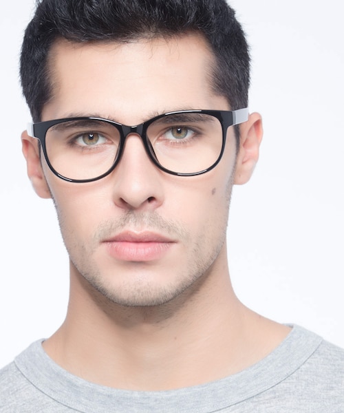 Warren Black PlasticEyeglass Frames for Men from EyeBuyDirect