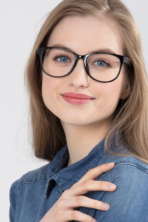 Warren Black PlasticEyeglass Frames for Women from EyeBuyDirect