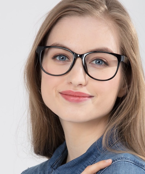 Warren Black PlasticEyeglass Frames for Women from EyeBuyDirect
