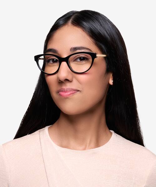Black Her -  Acetate-metal Eyeglasses